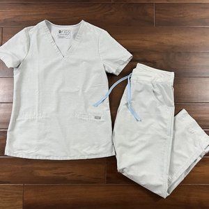Figs Scrubs Set Size S / M Space Grey Casma Top & Kade Cargo Pants RARE